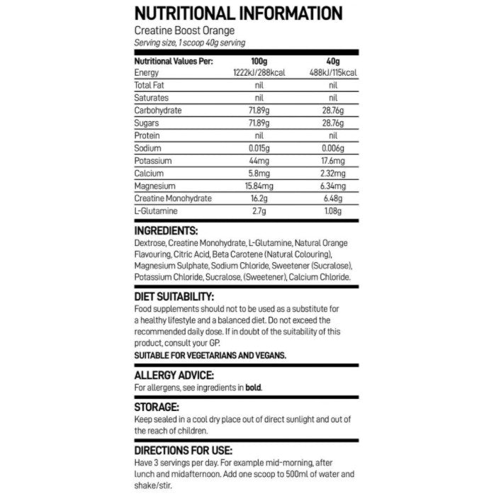 |Bio-Synergy Creatine Boost - nutritional values|