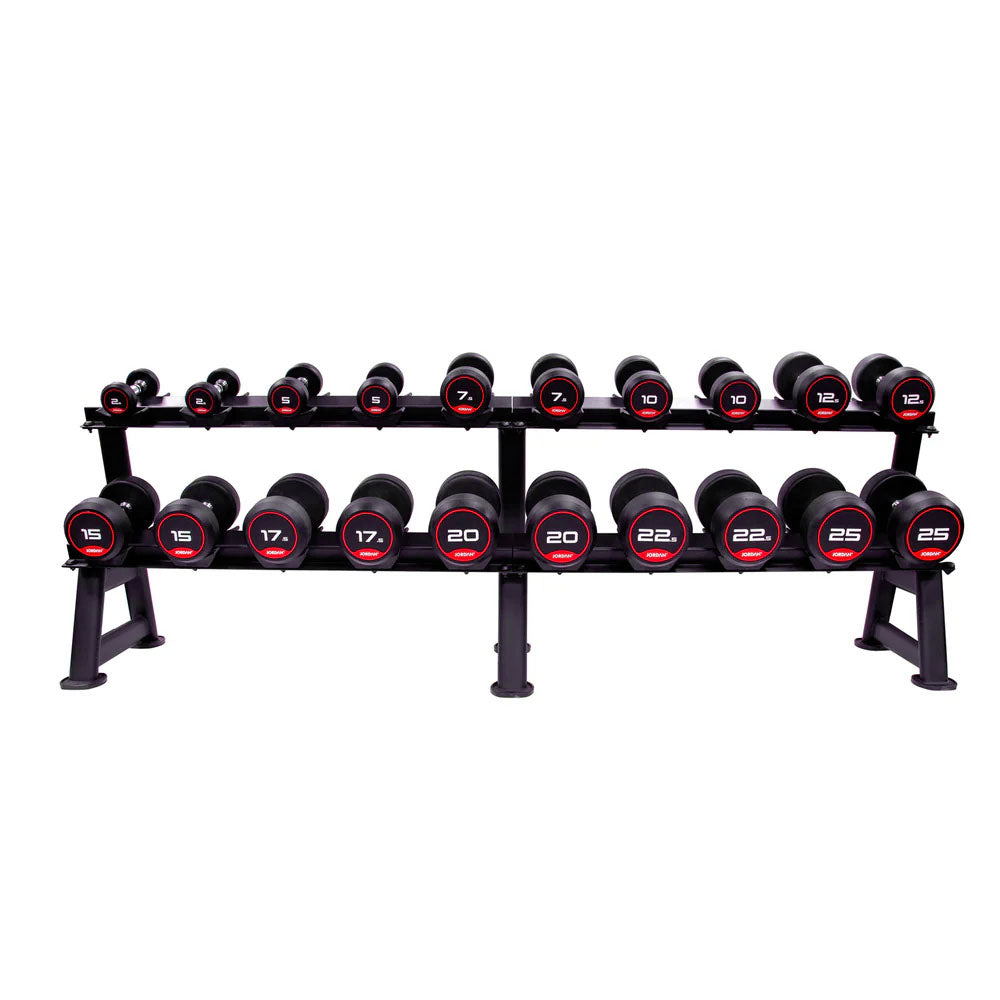 |Jordan2TierDumbbellRack10pairsSlantFront|