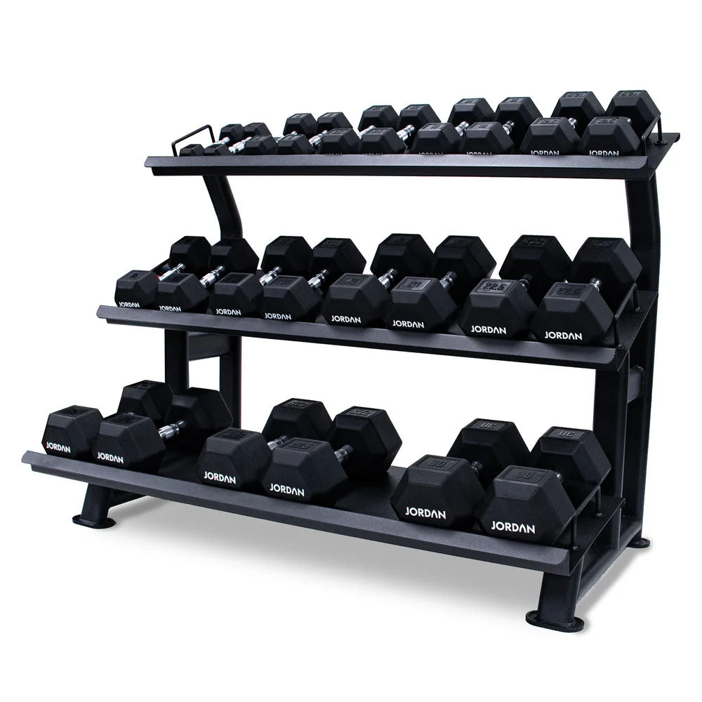 |Jordan3TierHexDumbbellRack12pairs|