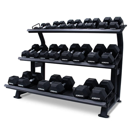 |Jordan3TierHexDumbbellRack12pairs|