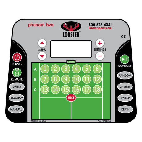 |Lobster Phenom 2 Tennis Ball Machine - Control Panel|