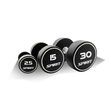 |Spirit Fitness 2.5kg to 30kg Round Rubber Dumbbells Set |