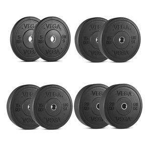 |Vega100kgRubberCrumbBumperPlateSetGroupsNew|