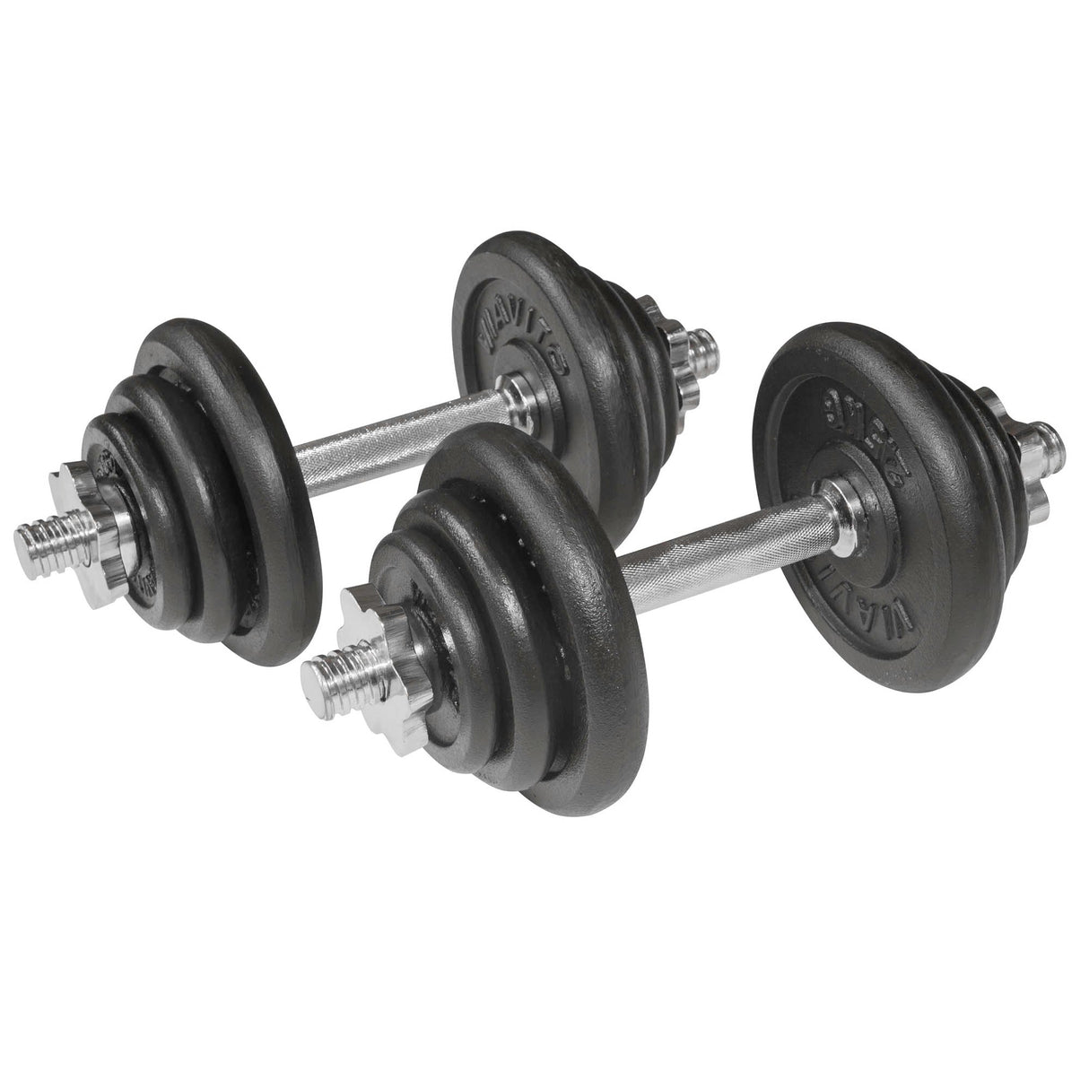|Viavito 20kg Black Cast Iron Dumbbell Set - Alternative View|
