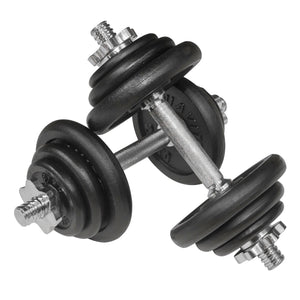 |Viavito 20kg Black Cast Iron Dumbbell Set|