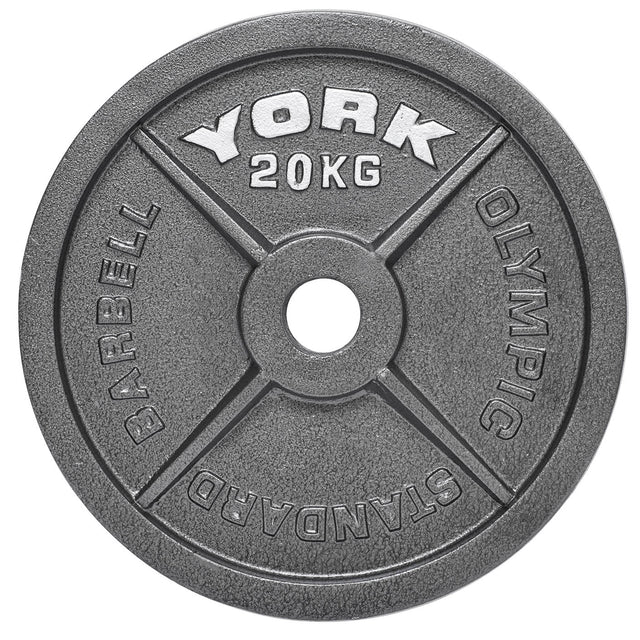 |York 20kg Hammertone Cast Iron Olympic Plate|