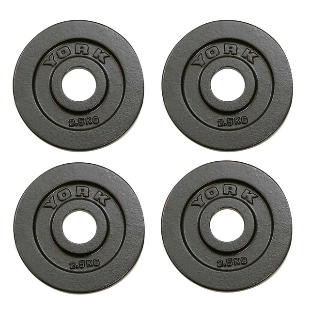 |York 4x 2.5kg Hammertone Cast Iron Olympic Plates|